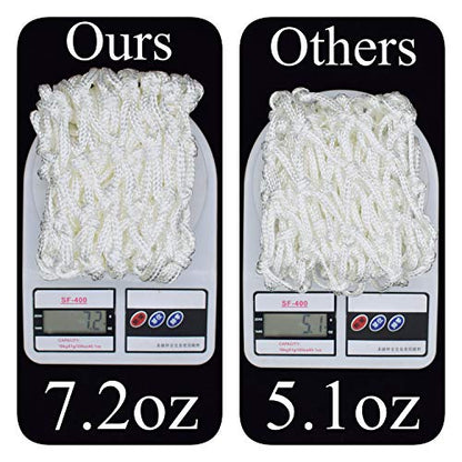 Heavy Duty Basketball Net Replacement All Weather Anti Whip White Color Fits Standard Indoor or Outdoor 12 Loops Rim