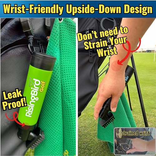 2025 Steel Wire Retractable Clip, Golf Brush, Golf Accessories, Golf Club Cleaner, Golf Water Brush, 5oz, Perfect Golf Gift for Men & Women, Golf Club Spray Brush, Golf Item, USA company (Green)