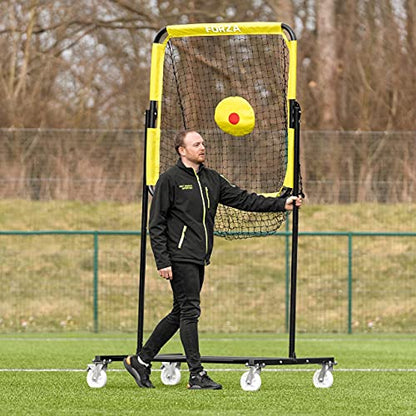 FORZA Football Snap & Pass Trainer Net | 8ft Quarterback Target Net with Adjustable Angles, Durable Steel Frame, and Portable Caster Wheels