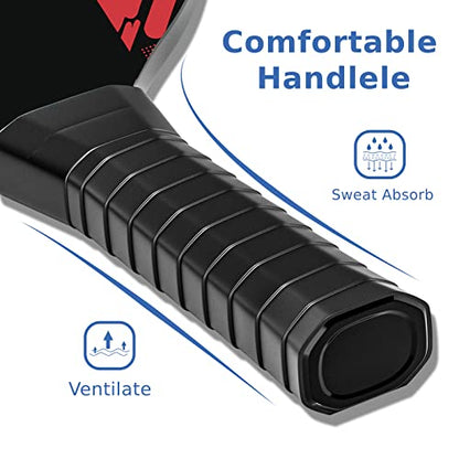Pickleball Set with 4 Premium Wood Paddles, Cushion Comfort Grip, 4 Cooling Towels, 4 Pickleball Balls & Carry Bag, Pickle Ball Paddle for Men Women