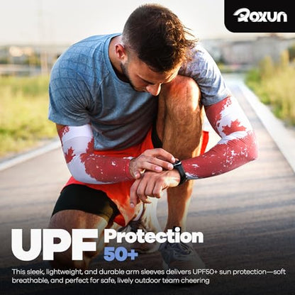 ROXUN Arm Sleeves, Cooling UV Sun Protection Sports Compression for Men/Women - color: 2 Pairs America Flag-1