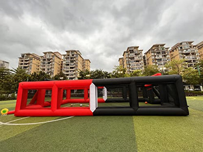 Portable Inflatable Sports Court Inflatable Soccer & Basketball & Volleyball Field 3-in-1 Multiple Sport Game with Blower for Birthday/School Playground/Family/Team Games - style: 40x20x 8.8ft