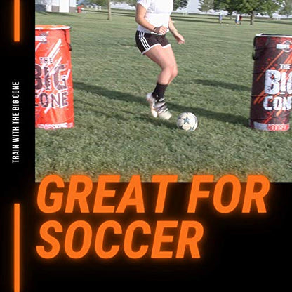 HOOPSKING Big Cone Sports Training Cone for Basketball, Soccer, Football, & Lacrosse - color: Orange
