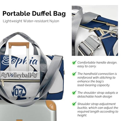 Personalized Custom Volleyball Navy BlueDuffel Backpack Waterproof Multifunctional Daypack Gym Yoga Sport with Name Gift - color: Volleyball 1