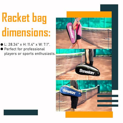 Senston Tennis/Badminton Racket Bag,Single Shoulder Racket Bag Racquet Bag,Waterproof And Dustproof. - color: Blue