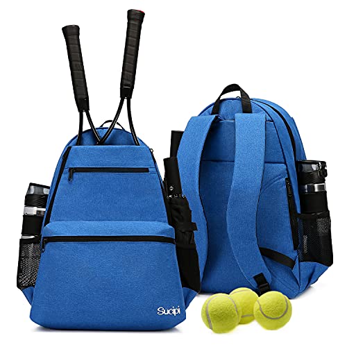 Tennis Bag Professional Tennis Backpack for Men and Women Racket Bags Holds 2 Rackets with Ventilated Shoe Compartment - color: Dark Blue