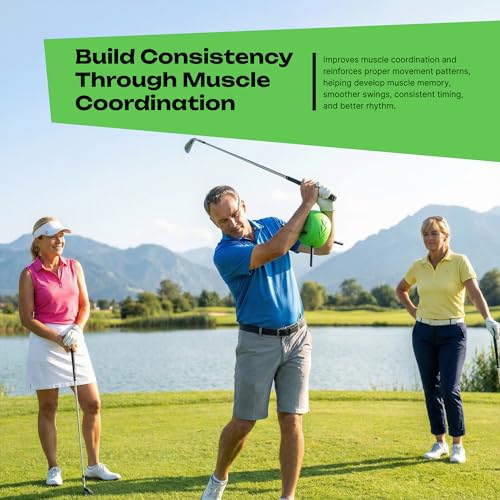 Golf Training Aid Ball - Compression Golf Connection Ball Between Arms - Posture Correction Swing Trainer & Alignment Practice - Helps Train Proper Swing Mechanics & Arm Structure