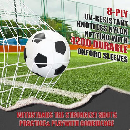 BaseGoal Soccer Goal,Soccer Net,Soccer Goals for Backyard,with Bow Frame,Collapsible Metal Base and Agility Ladder
