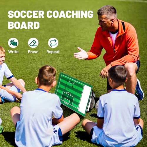 Dry Erase Coaches Clipboard, Waterproof Soccer Whiteboard for Coaches Double-Sided Soccer Clipboard for Coaches Writable and Erasable Coaching Board Dry Erase Coaching Board Dry Erase Clipboard Gift - style: Soccer