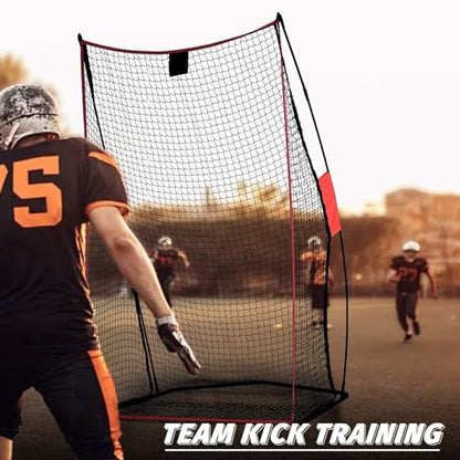 Football Kicking Cage Net - Heavy Duty Portable Training Net with Steel Frame for Backyard Indoor Outdoor Field Goal Training & Punting Passing Kicking Practice - Kids & Adults Use - style: Football Kicking Cage Net