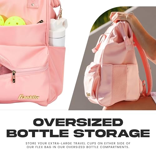 Franklin Sports Flex Pickleball Backpack - Pickleball Bags for Women - Store Pickleballs, Paddles + Court Equipment - Versatile Lifestyle Bag Design - Pink