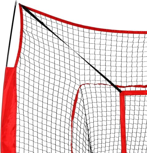 7x7ft Baseball Softball Practice Net, Portable Baseball Training Net w/Carrying Bag, Strike Zone Target for Batting Catching Pitching Hitting, for All Skill Levels - style: Baseball Net with Strike Zone