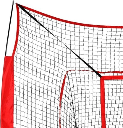 7x7ft Baseball Softball Practice Net, Portable Baseball Training Net w/Carrying Bag, Strike Zone Target for Batting Catching Pitching Hitting, for All Skill Levels - style: Baseball Net with Strike Zone