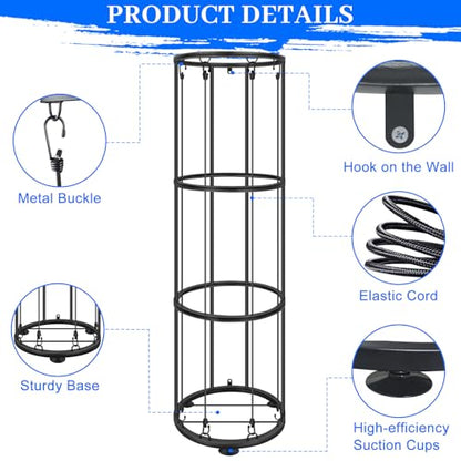 3 Layer Vertical Ball Storage Rack, Basketball Holder Wall Mount, Cage for Football, Volleyball, Sports Organizer for Kids Room, Garage, Home