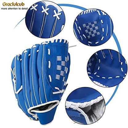 Baseball Glove,Baseball Softball Mitt with Ball for Kids Youth Adults Training and Beginner,Right Hand Throw,Left Hand Glove - color: Sky Blue, size: 10.5"