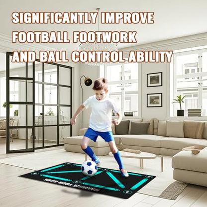 Soccer Training Equipment,Soccer Training Mat Improve Strength,Agility and Coordination,Anti-Slip Silent Absorption Soccer Footwork Training Mat,Soccer Trainer for Indoor/Outdoor Drills - style: Training Set 35*23 IN