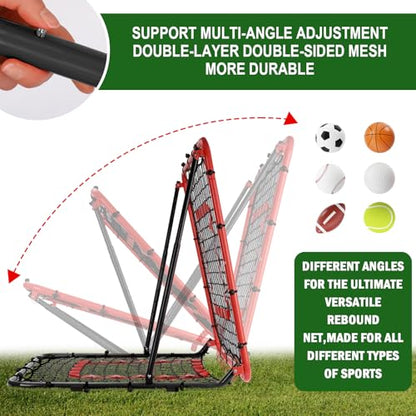 BaseGoal Baseball and Softball Rebounder Net,Baseball Rebounder,Volleyball Rebounder,Pitch Back Net,Multi-Sport Training Rebound Screen,with Pitching Target,Easy Adjustable Angles - style: 33.5x33.5 in Red