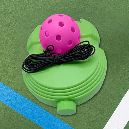 B Baosity Pickleball Trainer Pickleball Rebounder Pickleball Solo Equipment Portable Adult Kids Outdoor Sports Pickleball Training Base, Pink Ball Green