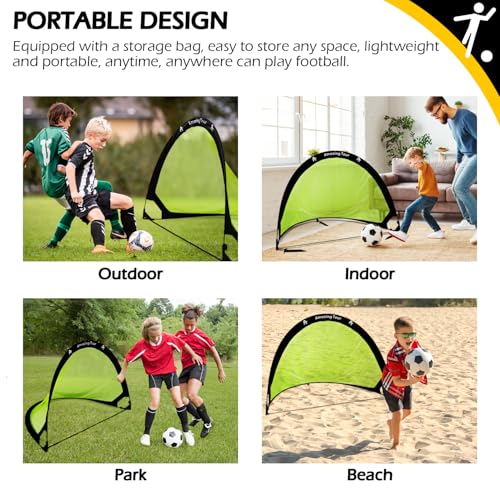 Pop Up Soccer Goals 4ft Soccer Goal Posts for Kids, Foldable Soccer Garden Goals Soccer Sport Games Training Practice