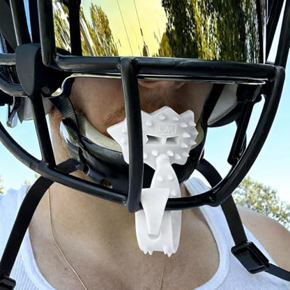 Loudmouth Football Mouth Guard - 3D SpikeSurge Football Mouthpiece with Strap, Fits Adult & Youth, Mouth Guard Football Accessories (White) - color: White