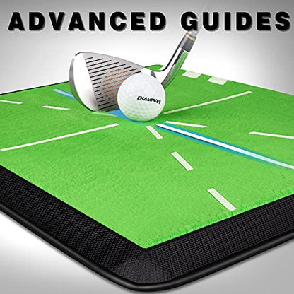 CHAMPKEY Heavy-Duty Golf Hitting Mat - Swing Path Feedback Golf Practice Mat - Ideal for Indoor and Outdoor Training - size: 13" x 17", style: Golf Mat