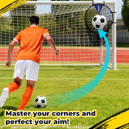 Top Bins Soccer Goal Target(2Pcs) 23.6in Soccer Target Net for Volley, Passing, Shooting Accuracy Practice Soccer Training Equipment with Carry Case