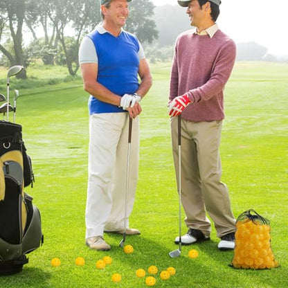 100 Pack Yellow Practice Golf Balls 42mm Plastic Golf Balls Limited Fligh Training Golf Balls AdecortalkBulk for Backyard Swing Practice Driving Range Indoor Outdoor Use