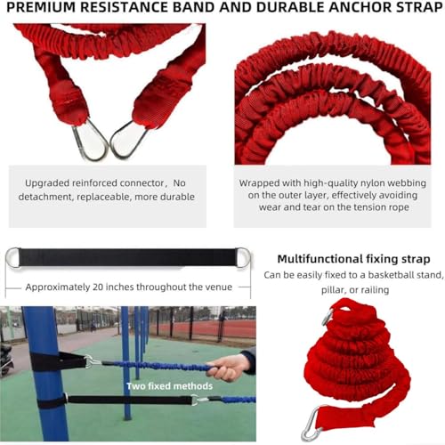 Speed Training Equipment, Resistance Bungee Band Multi-Sport Exercise Set Improve Focus Explosive Agility Power Strength Vertical Jumping Basketball Tennis Football Volleyball
