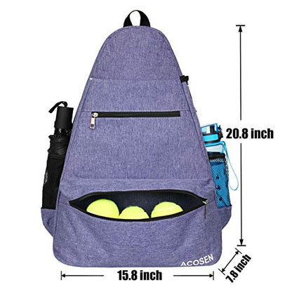 ACOSEN Tennis Bag Tennis Backpack - Large Tennis Bags for Women and Men to Hold Tennis Racket,Pickleball Paddles, Badminton Racquet, Squash Racquet,Balls and Other Accessories - color: Purple