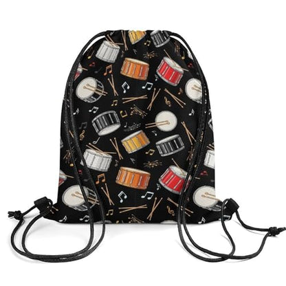 Water Resistant Drawstring Backpack Gym String Bag with Compartment for Yoga Swimming Beach Sports Unisex, Rock Drum Stand Bags - color: Picture (371)