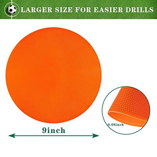 Spot Markers Rubber Floor Dots 9inch Non Slip Agility Dots Flat Cones for Kids Sports Soccer Basketball Training, Social Distancing, Preschool Kindergarten Classroom - style: 18Pcs Red-orange