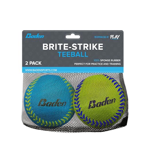 Baden | Brite Strike | Soft Sponge Rubber Baseballs | Perfect for Beginner Youth Players Practice, Training & Fun Outdoors