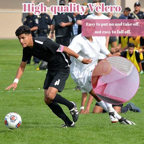 4Pcs Captain Armbands, Captain Arm Bands, Black Adjustable Soccer Captains Armband, Football Rugby Basketball Player Band for Adult Youth Soccer Volleyball Team - color: Pink