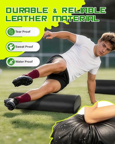 Wibeelee 2 PCS Football Step Over Dummy PU Football Tackling Dummy Waterproof Football Training Equipment with Handle & Inner Lining for Youth Footwork Sports Training