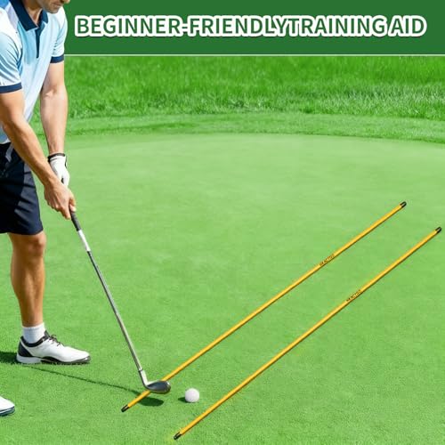Pro-Level Golf Alignment Sticks 2 Pack with Connector & Travel Tube - 45" Premium Fiberglass Training Aid for Swing Path, Alignment, and Putting Drills