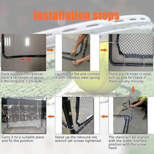 Tennis Rebounder Net, Tennis Net,9x7Ft Rebound Practice Wall for Tennis Racquet Sports Ball Pickleball,Tennis Backboard Net for Tennis Court Backyard Outdoor Training