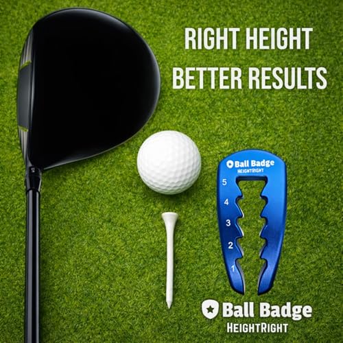 Adjustable Golf Tee Height Tool (5-Level Precision) – Universal Fit for Wooden & Plastic Tees, Consistent Tee Height Setter for Drivers, Fairway Woods & Irons, Durable Aluminum Golf Swing Training Aid - color: Blue