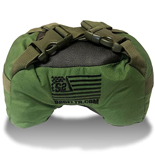 S2Delta PRS Large Shooting Rest - C-Shape, Prone, Front or Rear Bag for Precision Shots Off Barricades - color: Green