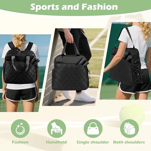 Pickleball Paddle Bag,Large Pickleball Bag for Men & Women,Waterproof Paddle Bag,Stylish Quilted Pickleball Bag,Fits All Paddles,Ideal Pickleball Gifts