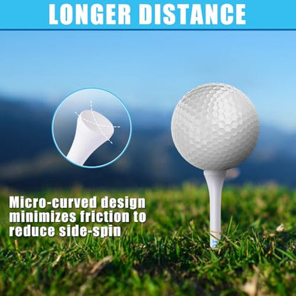 Premium Golf Tees Choose Between 200 Count or 120 Count, Professional Marking System Golf Tees 3-1/4 Inch, Reduce Friction Side Spin More Stable Golf Tees - color: 200 Pack Wood Tees - Stripe