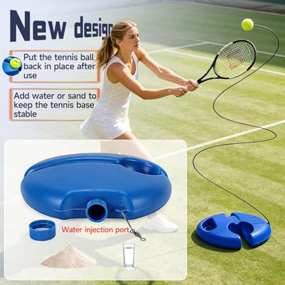 Tennis Practice rebounder, Solo Tennis Trainer Rebound Ball. Equip Your Home Backyard Court Today. Lead Daily Athletic Drills steadily utilizing This Useful Tennis Ball on String for Practice - color: Orange-Round