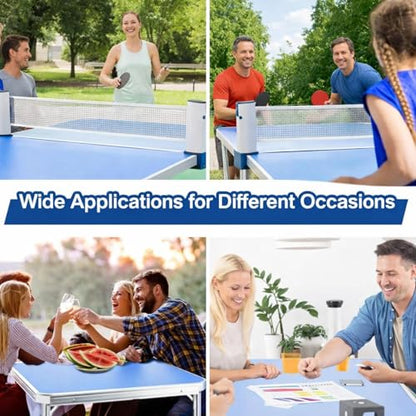 Pinkunn Table Tennis Table Portable Foldable Tables Tennis Game Set with 2 Tabled Tennises Paddles 10 Tabled Tennises Ball and 1 Net Height Adjustable Compact Storage Fit in Most Closet(4 x 2 ft)
