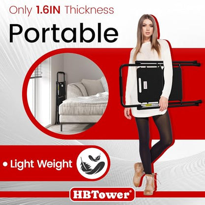 HBTower Step Ladder, Folding Step Stool with Wide Anti-Slip Pedal, Sturdy Steel Ladder, Convenient Handrail, Lightweight, Portable Steel Step Stool - color: Black, size: 2 Step Ladder
