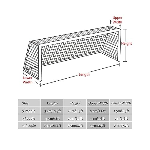Football Net, Standard Size 10x7ft/18x7ft/24x8ft Soccer Goal Net Portable Sports Match Training Practice Target for Backyard - size: 5-a-side 3.2m*2.1m