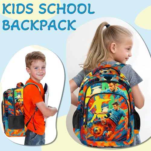 Soccer Backpack for Kids,School Bookbag Large Capacity Adjustable Bookbag Durable Lighting Multi Pockets School Bag Daypack Travel (Soccer) - color: Soccer