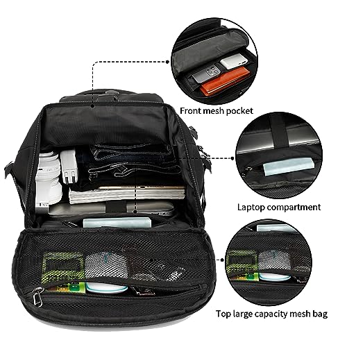 Solid color gym duffel bag backpack, wrestling bag,with shoe compartment, 4 kinds of back method waterproof travel sports walking laptop Lightweight (B-Black) - color: B-Black