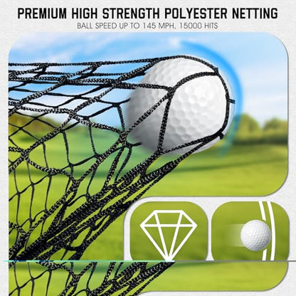 Golf Net with Target Pocket, 20ft/15ft/10ft Golf Practice Net, Heavy-Duty Multi Sports Netting Barrier, Golf Hitting Net for Golfer Garages Backyard Driving Swing Chipping, Indoor Outdoor Use - size: 20ftx10ft