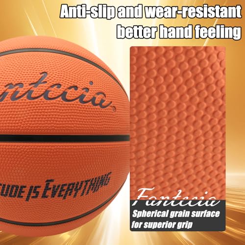 Basketball, Rubber Basketballs with Pump, Youth Basketball for Indoor and Outdoor