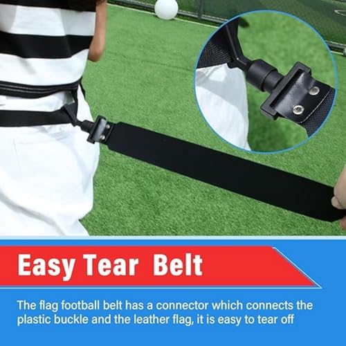 Junkin 6/8/10 Players Flag Football Sets Adjustable Football Belts and Flags for Youths Teens Kids Adults Players Sports Team - color: Black,red