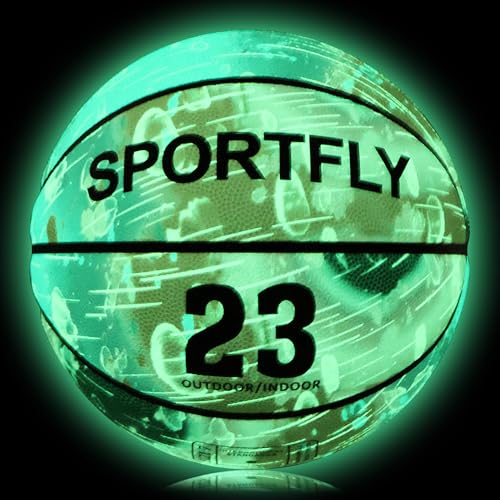 Glow in The Dark Basketball, Glowing PU Leather Basketball, Luminous Training Basketball Size 7 Gift for Men Women, Indoor Outdoor Night Basketball Game